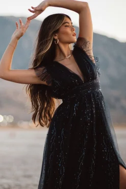 New Annika Sequin Mesh Maxi Dress | tulle styles