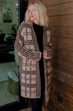 Online Arvo Houndstooth Long Cardigan | cardigans