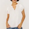 Cheap Asher Ruffle Sleeve Top | blouses + shirts