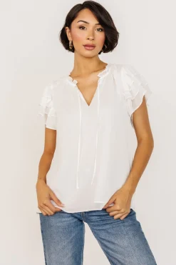 Cheap Asher Ruffle Sleeve Top | blouses + shirts