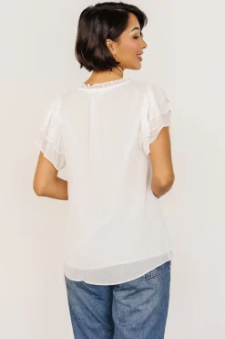 Cheap Asher Ruffle Sleeve Top | blouses + shirts