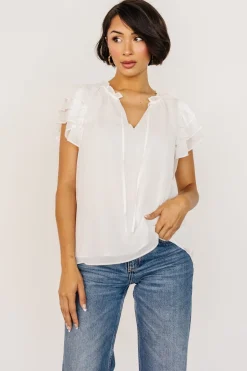 Cheap Asher Ruffle Sleeve Top | blouses + shirts