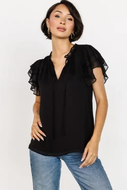Cheap Asher Ruffle Sleeve Top | blouses + shirts