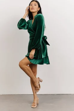 New Barre Velvet Wrap Mini Dress | SALE