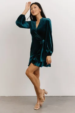 New Barre Velvet Wrap Mini Dress | SALE
