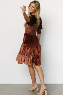 Flash Sale Bliss Smocked Velvet Short Dress | bump friendly