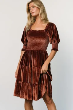 Flash Sale Bliss Smocked Velvet Short Dress | bump friendly