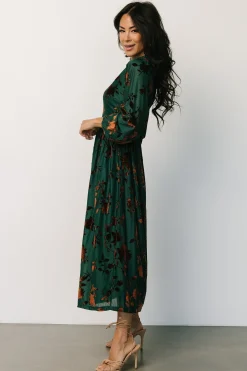 Best Christine Velvet Embossed Midi Dress | midi dresses | WEDDING SUITE