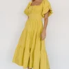 Best Cindy Puff Sleeve Tiered Dress | midi dresses