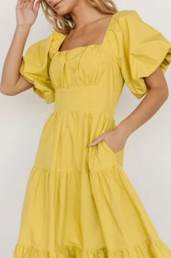 Best Cindy Puff Sleeve Tiered Dress | midi dresses