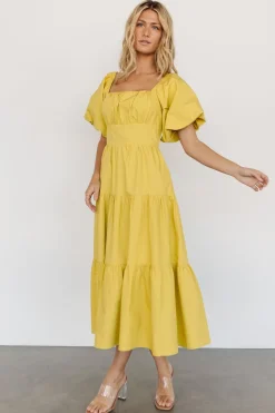 Best Cindy Puff Sleeve Tiered Dress | midi dresses
