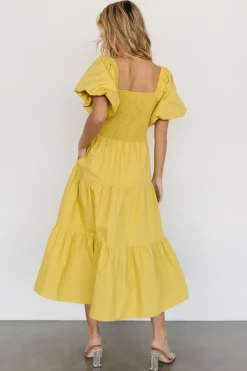 Best Cindy Puff Sleeve Tiered Dress | midi dresses