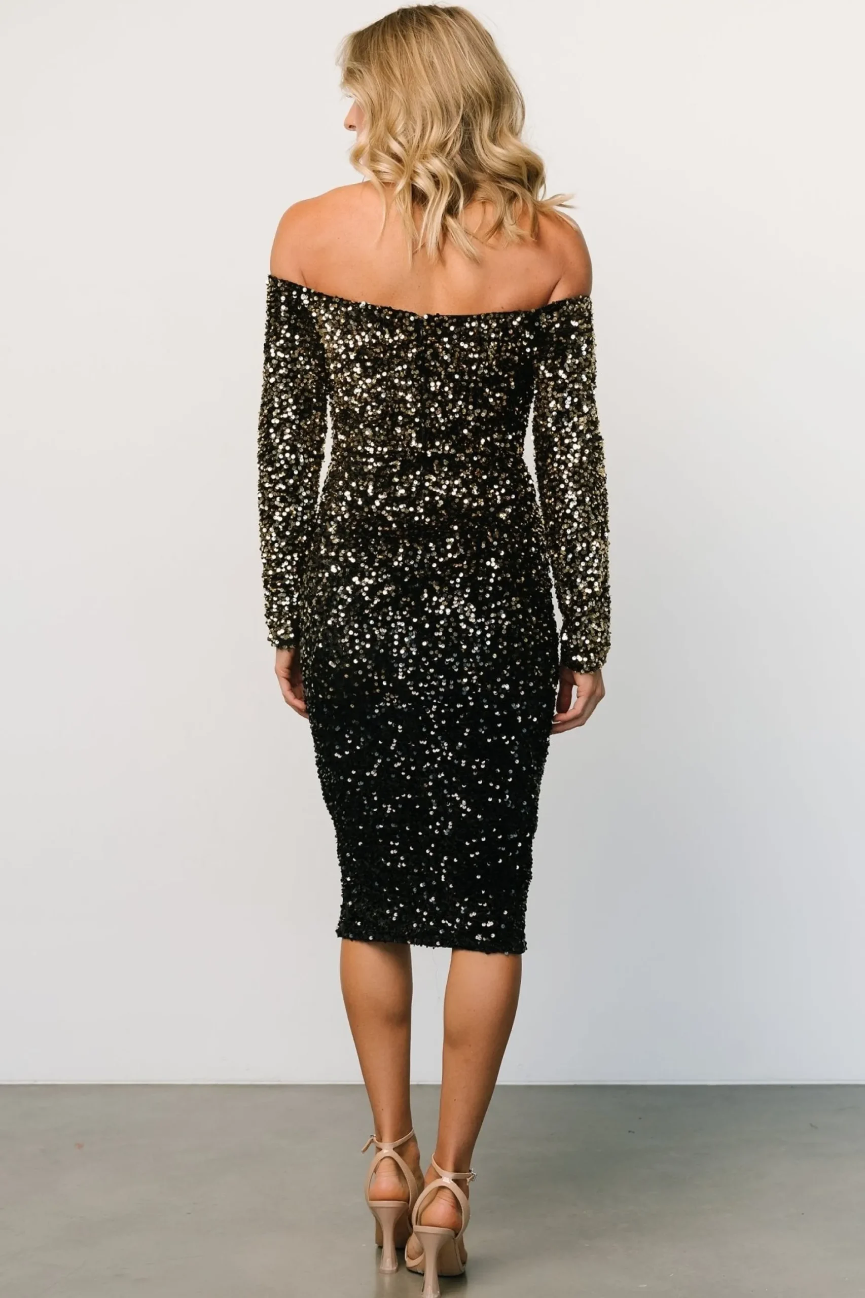 Shop Eclipse Sequin Midi Dress | midi dresses | embellished + sequined