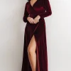 Best Sale Esmerelda Velvet Wrap Maxi Dress | bump friendly | WINTER ESSENTIALS