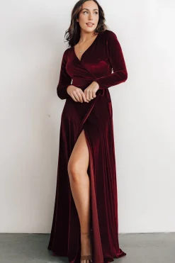 Best Sale Esmerelda Velvet Wrap Maxi Dress | bump friendly | WINTER ESSENTIALS