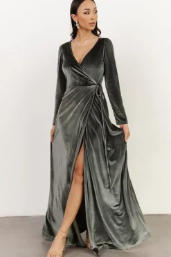 Sale Esmerelda Velvet Wrap Maxi Dress | WINTER ESSENTIALS | SALE
