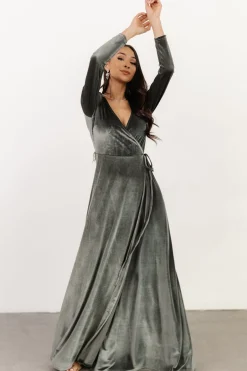Sale Esmerelda Velvet Wrap Maxi Dress | WINTER ESSENTIALS | SALE