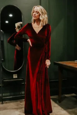 Best Sale Esmerelda Velvet Wrap Maxi Dress | bump friendly | WINTER ESSENTIALS