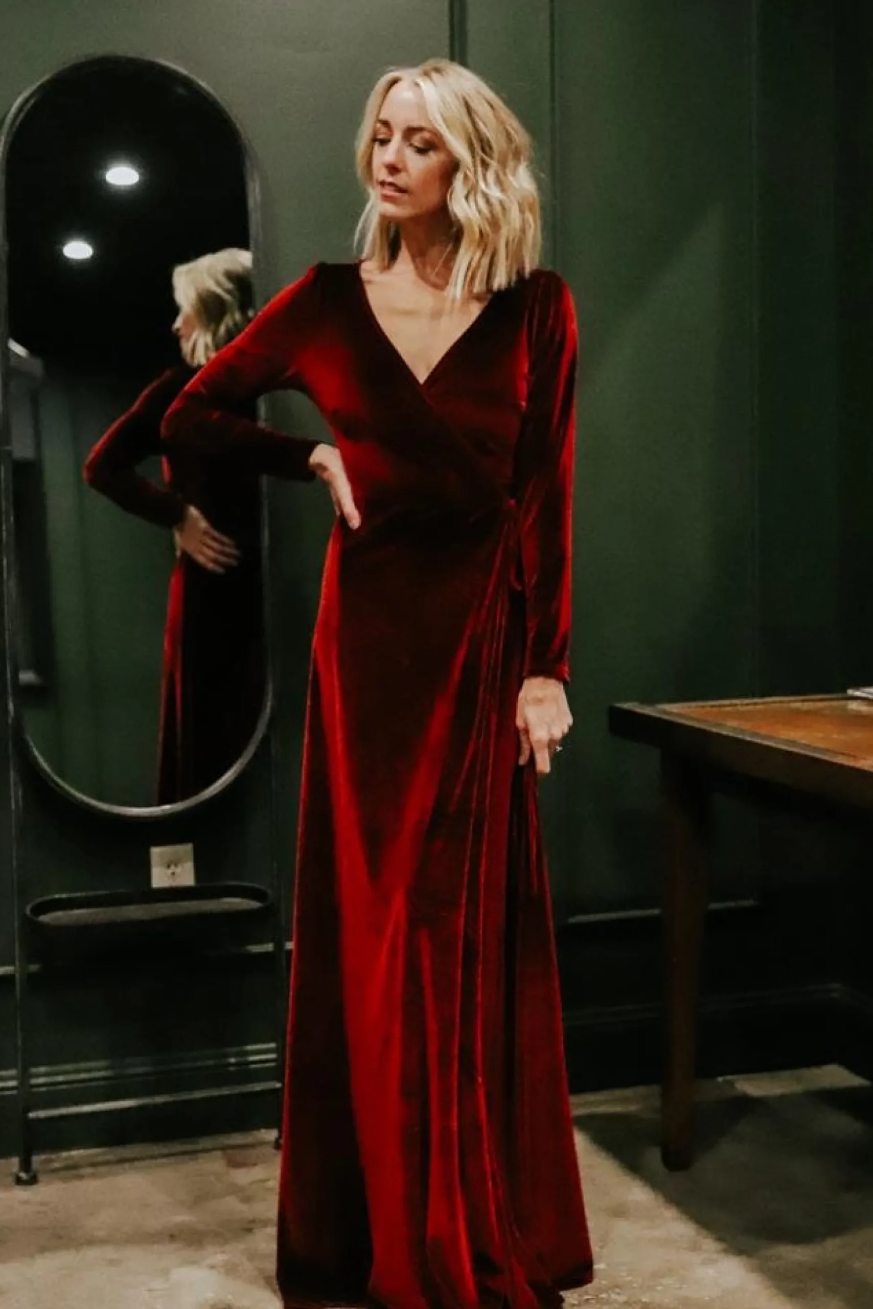 Best Sale Esmerelda Velvet Wrap Maxi Dress | bump friendly | WINTER ESSENTIALS