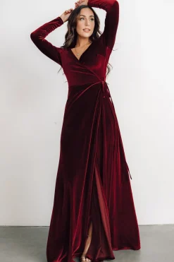 Best Sale Esmerelda Velvet Wrap Maxi Dress | bump friendly | WINTER ESSENTIALS