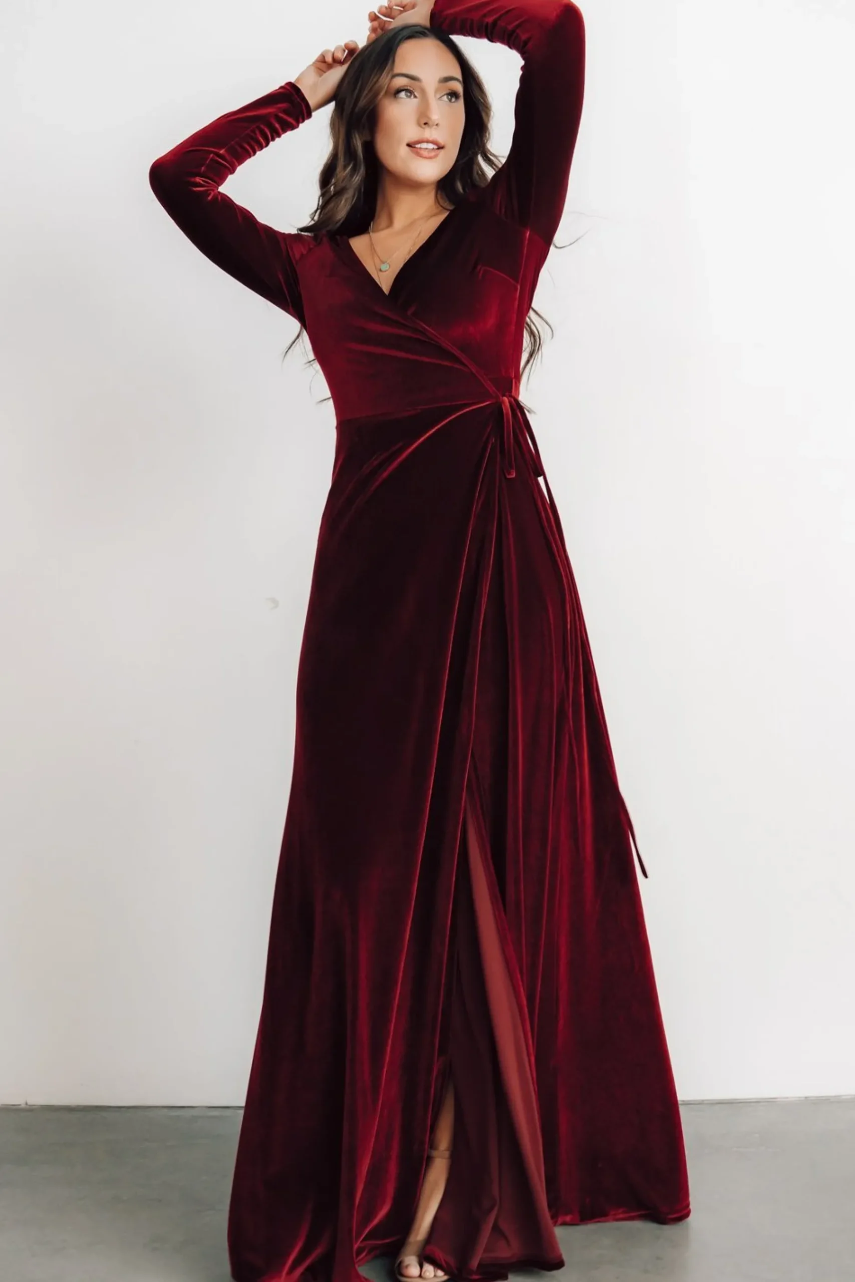 Best Sale Esmerelda Velvet Wrap Maxi Dress | bump friendly | WINTER ESSENTIALS