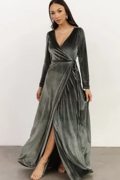 Sale Esmerelda Velvet Wrap Maxi Dress | WINTER ESSENTIALS | SALE