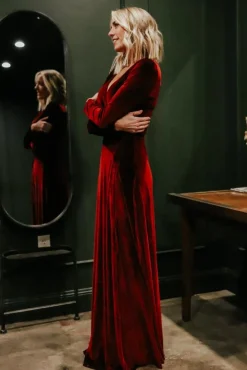 Best Sale Esmerelda Velvet Wrap Maxi Dress | bump friendly | WINTER ESSENTIALS