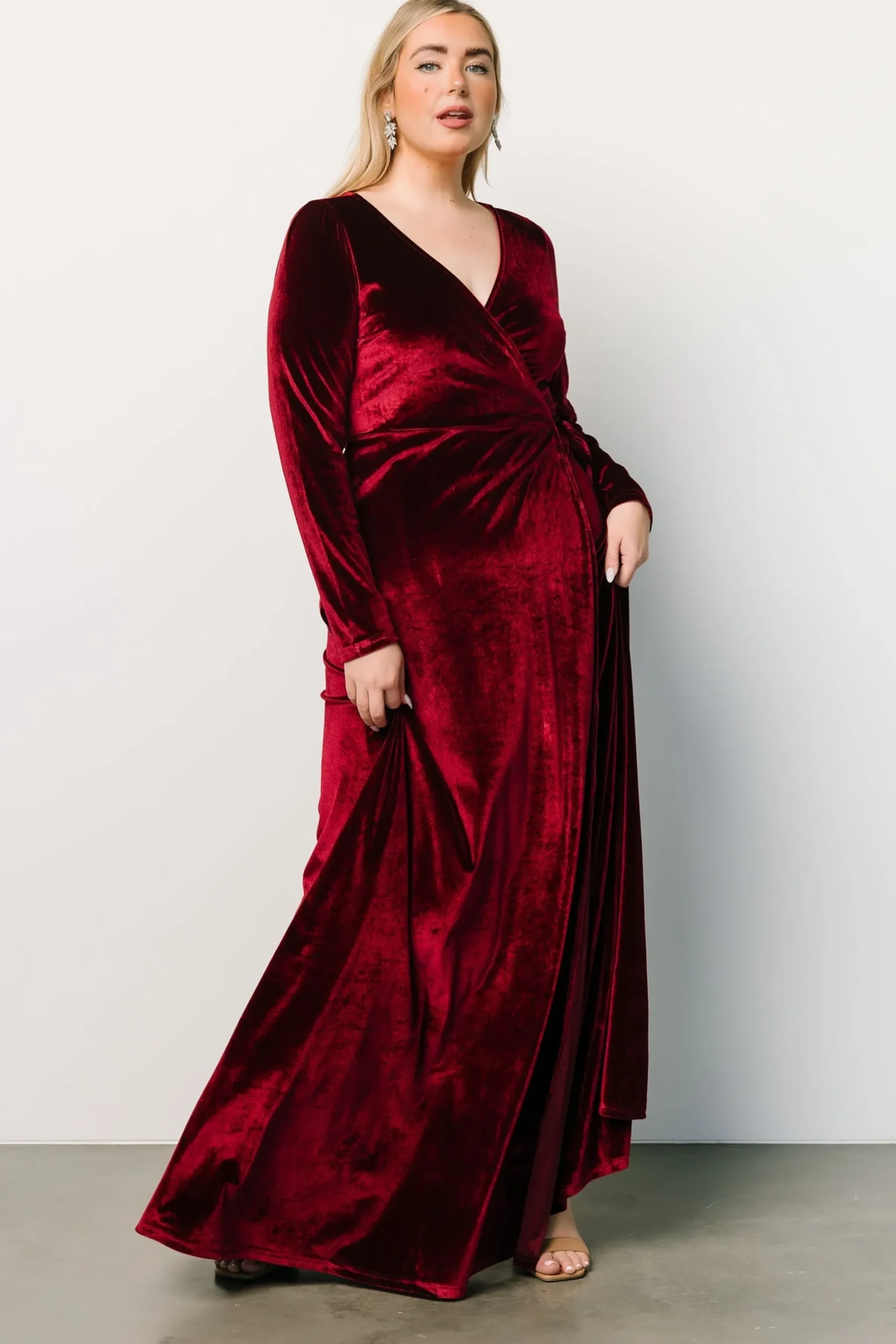 Best Sale Esmerelda Velvet Wrap Maxi Dress | bump friendly | WINTER ESSENTIALS