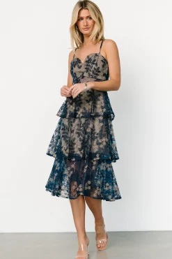 Cheap Georgiana Embroidered Midi Dress | tulle styles