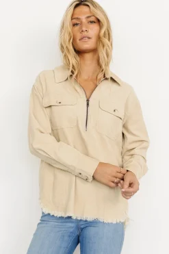 Sale Hector Half Zip Corduroy Top | outerwear