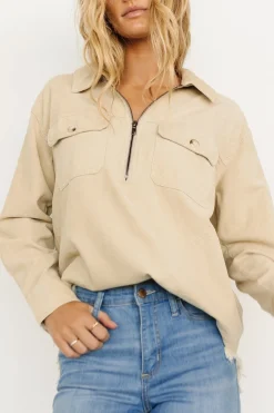 Sale Hector Half Zip Corduroy Top | outerwear