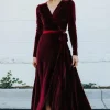 Cheap Jada Ribbed Velvet Wrap Dress | SALE