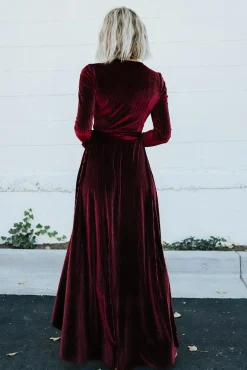 Cheap Jada Ribbed Velvet Wrap Dress | SALE