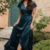 Store Krystal Satin Wrap Gown | WEDDING SUITE | wedding guest