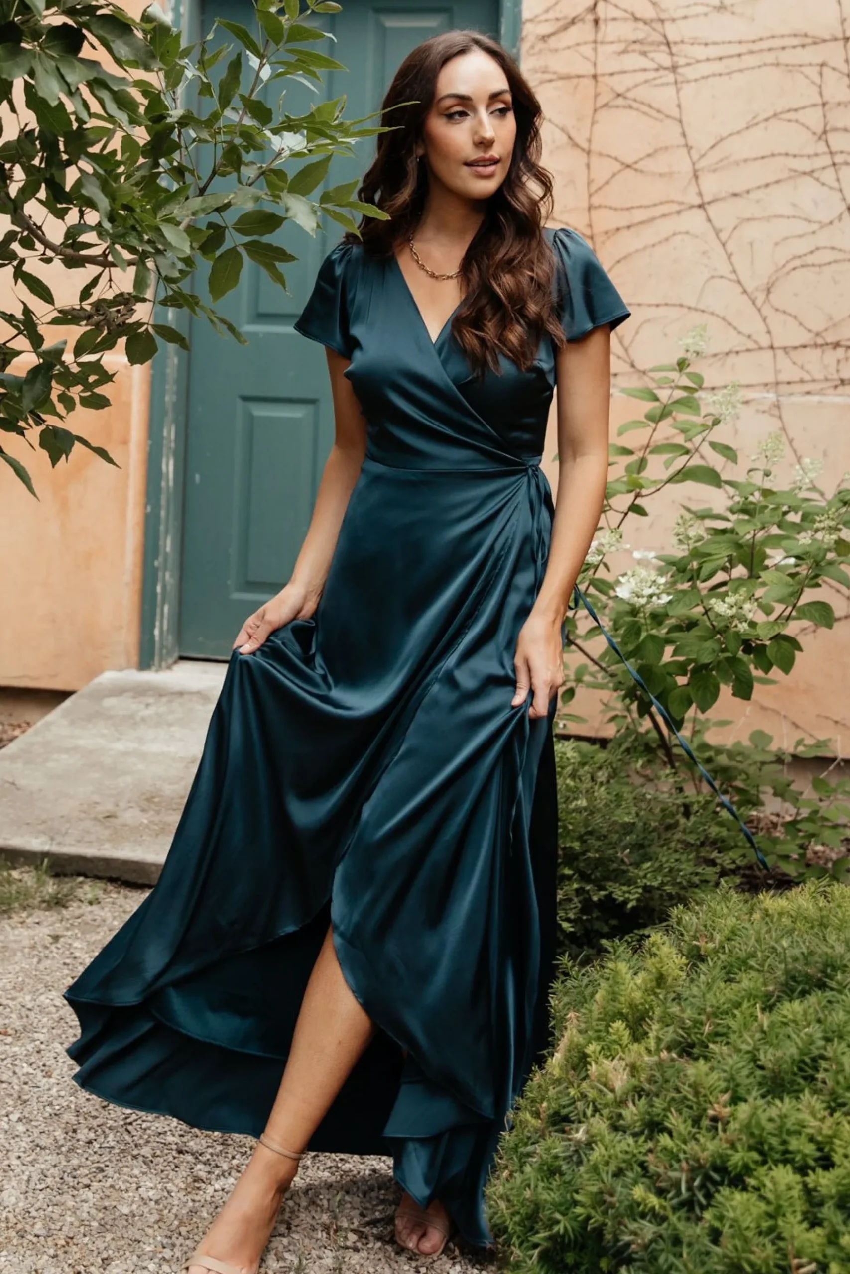 Store Krystal Satin Wrap Gown | WEDDING SUITE | wedding guest