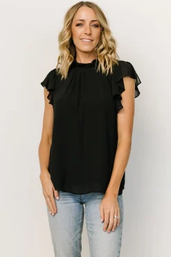 Shop Leah Mock Neck Top | blouses + shirts