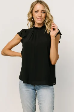 Shop Leah Mock Neck Top | blouses + shirts