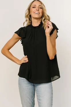 Shop Leah Mock Neck Top | blouses + shirts