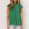 Cheap Leah Mock Neck Top | blouses + shirts
