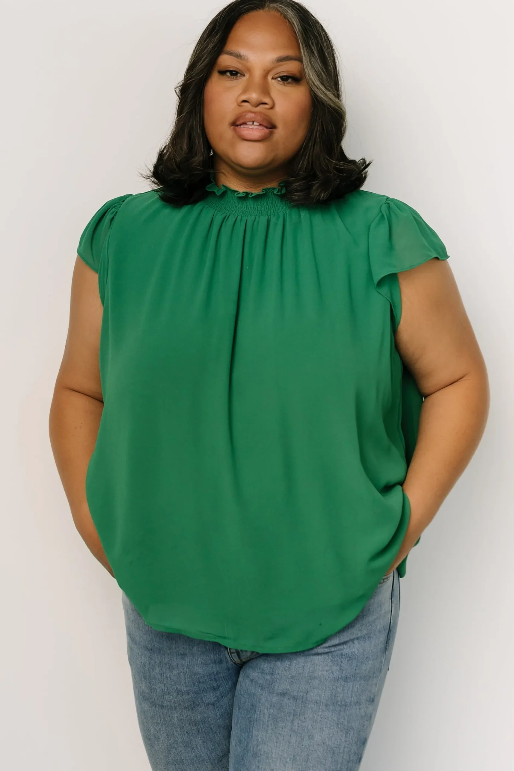 Cheap Leah Mock Neck Top | blouses + shirts