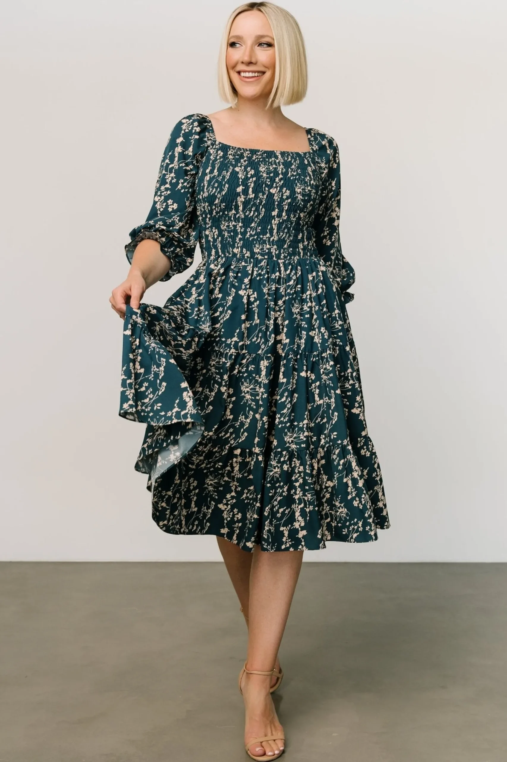 Clearance Marta Smocked Midi Dress | SALE