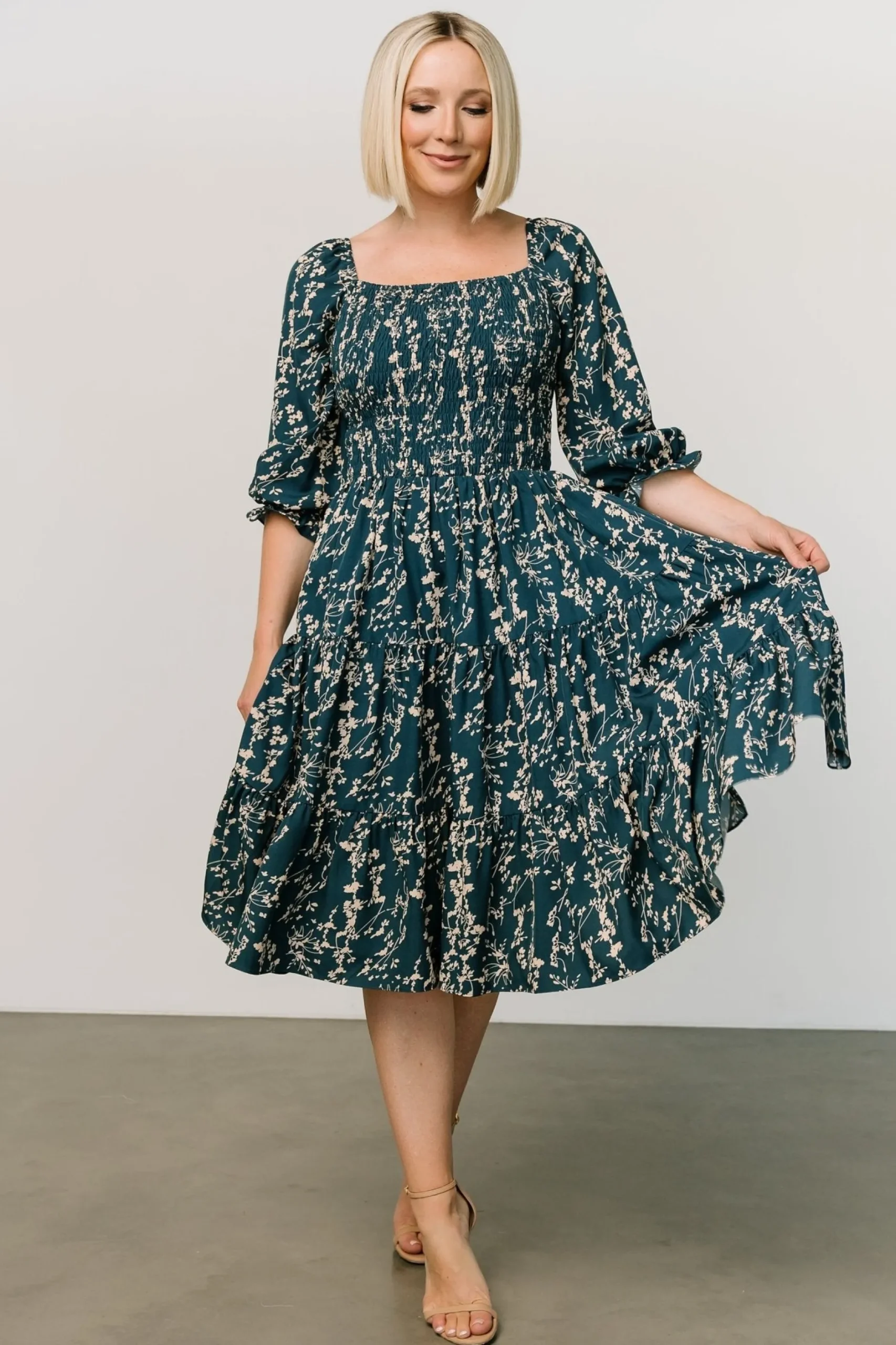 Clearance Marta Smocked Midi Dress | SALE