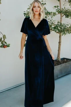 Shop Meghan Velvet Wrap Maxi Dress | maxi dresses | WEDDING SUITE