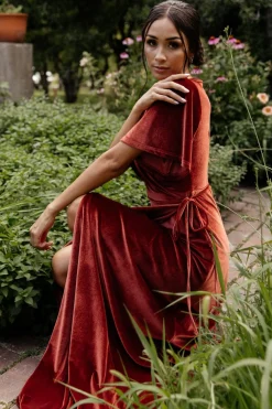 Best Sale Meghan Velvet Wrap Maxi Dress | maxi dresses | WEDDING SUITE
