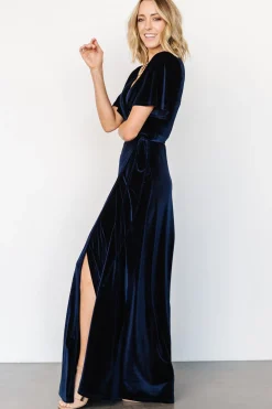 Shop Meghan Velvet Wrap Maxi Dress | maxi dresses | WEDDING SUITE