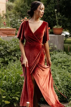 Best Sale Meghan Velvet Wrap Maxi Dress | maxi dresses | WEDDING SUITE