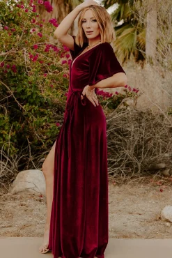 Clearance Meghan Velvet Wrap Maxi Dress | maxi dresses | WEDDING SUITE