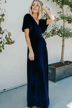 Shop Meghan Velvet Wrap Maxi Dress | maxi dresses | WEDDING SUITE