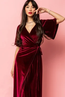 Clearance Meghan Velvet Wrap Maxi Dress | maxi dresses | WEDDING SUITE