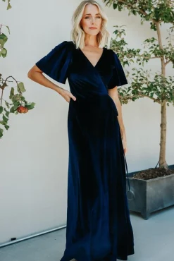 Shop Meghan Velvet Wrap Maxi Dress | maxi dresses | WEDDING SUITE